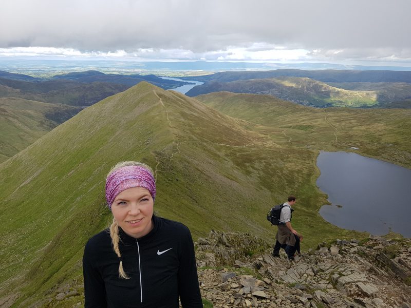 Swirral Edge, Catstycam, Red Tarn and Ullswater in the background